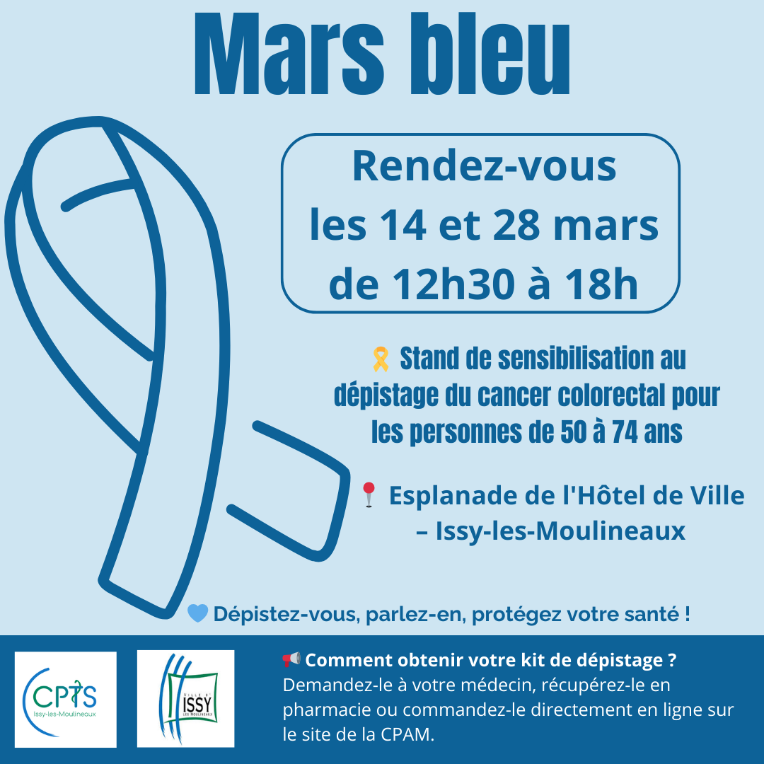 Affiche Stand sensibilisation mars bleu CPTS